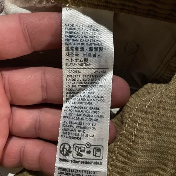 Levis Corduroy Pants 5 Pocket Straight Leg Original Fit Womens 29x30 New - Picture 6 of 11